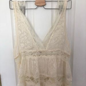 Free People intimate cream colored lace tank